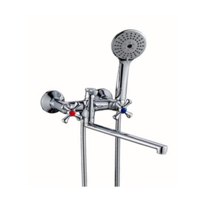 Смеситель для ванны и умывальника 1/2 кер Казань КС 63007254 КРЕСТ L-нос мет мах "евро" эксцентрики