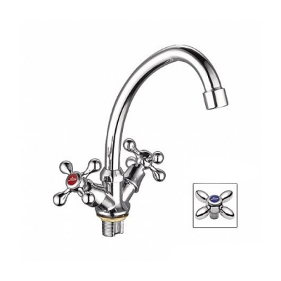 Смеситель для кухни 1/2 кер 4927L Ledeme КРЕСТ на гайке, силумин