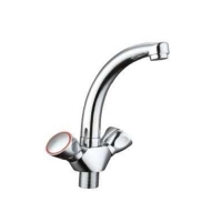 Смеситель для умывальника 1/2 кер Казань КС 570135 мет маховики, лат гайка, без подводки