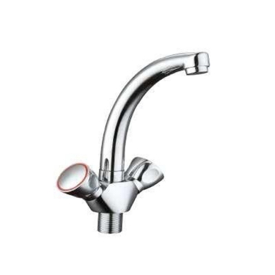 Смеситель для умывальника 1/2 кер Казань КС 570135 мет маховики, лат гайка, без подводки