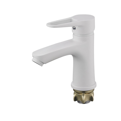 Смеситель для умывальника 35к Glauf NUD1-A045YW п/гайку, БЕЛЫЙ