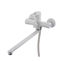 Смеситель для ванны и умывальника 35к Glauf NUD7-A045YW дивертор поворотный, БЕЛЫЙ