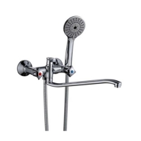 Смеситель для ванны и умывальника 1/2 рез Казань КС 63106244 S-нос мет мах "евро" эксцентрики