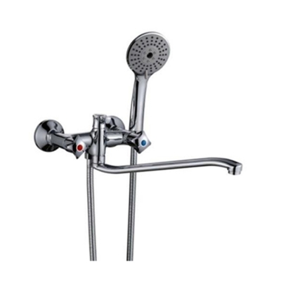 Смеситель для ванны и умывальника 1/2 рез Казань КС 63106244 S-нос мет мах "евро" эксцентрики