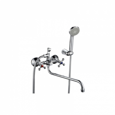 Смеситель для ванны и умывальника 1/2 рез Казань КС-87 87173 мет мах КРЕСТ евро эксцентрик