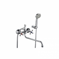 Смеситель для ванны и умывальника 1/2 рез КазаньКС-97 97173 мет мах КРЕСТ "рус" эксцентрик