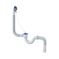 Обвязка на ванну 1 1/2*40 с нерж. вып.и перел с гофрой 40*40/50 S32 UNICORN (пробка+цепочка)