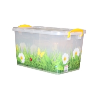 Контейнер д/хранения 35л прозрачный Трава