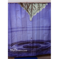 Штора для ванной Фотопринт 180*180 Drop голубая YQL-DX-058 без колец