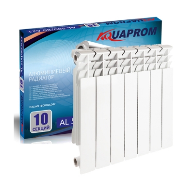 Радиатор алюминиевый AQUAPROM 500*80 10 сек.