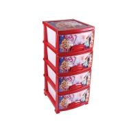 Комод ДЕКОР 4 ярус Фея красный перламутр В95*Ш38*Г47 Комод ДЕКОР 4 ярус Фея красный перламутр В95*Ш38*Г47