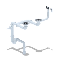 Сифон 3 1/2*40 Ani прямоточ.универсал. с круг и прямоуг перел.с гофрой 40*40*50 LD0515SA15 АНИ пласт