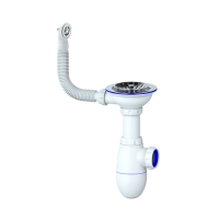 Сифон 3 1/2*40 B411P с круглым переливом UNICORN (винт, шток, ручка - пластик)