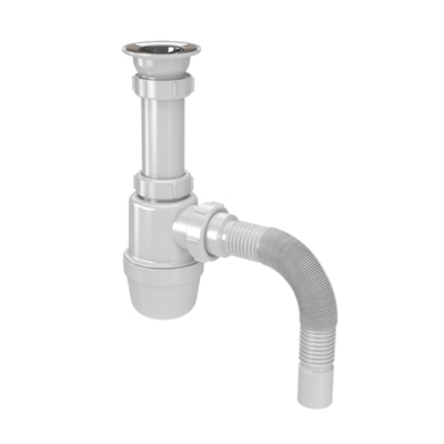 Сифон для умывальника 1 1/2"*40 с гофрой 40*40/50 S0115 Акватер