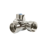 Кран 3-прох шаровой 1/2'' - 3/4'' - 1/2'' вн/нар/нар для ст маш VRT® Кран 3-прох шаровой 1/2'' - 3/4'' - 1/2'' вн/нар/нар для ст маш VRT®