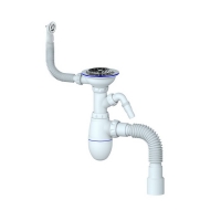 Сифон 3 1/2*40 B436V с круг. перел, с носиком, с гофрой 40*40*50 UNICORN Сифон 3 1/2*40 B436V с круг. перел, с носиком, с гофрой 40*40*50 UNICORN