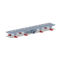 Трап линейный пласт. СУХОЙ 650*62 вып.40мм, стальн. нерж решетка матовая "Бриз" АНИ пласт TLQ1365M