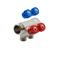 Коллектор 1''x1/2'' с регулировочными вентилями VRT (2 вых) Коллектор 1''x1/2'' с регулировочными вентилями VRT (2 вых)