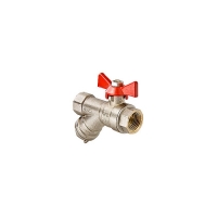 Кран с фильтром шаровой 1/2'' вн/вн бабочка VALTEC VT.293.N.04