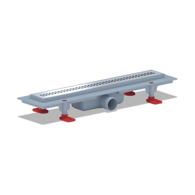 Трап линейный пласт. 450*62 вып.40мм, стальн. нерж решетка глянец "Риф" АНИ пласт TL1245G