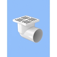 110 трап с горизон. спуском, н/рег решетка 150х150 пласт. АНИ пласт ТА1110