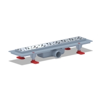 Трап линейный пласт. 450*62 вып.40мм, стальн. нерж решетка глянец "Бриз" АНИ пласт TL1345G