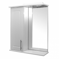 Шкаф навесной "МИРАЖ-60" левый с подсветкой (ПВХ) Шкаф навесной "МИРАЖ-60" левый с подсветкой (ПВХ)