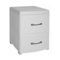 Комод ДЕКОР 2 ярус Ротанг белый В52*Ш38*Г48