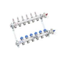 Коллектор распределительный HKV-D 1"х3/4"ЕК 7 вых. нерж. сталь с расходомерами Коллектор распределительный HKV-D 1"х3/4"ЕК 7 вых. нерж. сталь с расходомерами