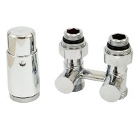 Комплект узла нижнего подкл прямой STANDARD 3/4" (хром) с термоголовкой М30х1,5, ниппеля 1/2"Х3/4"