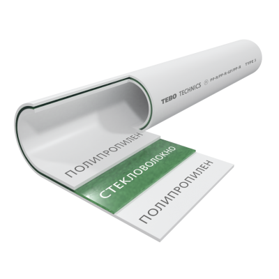 Труба TEBO PP-R армированная стекловолокном 25х3,5 SDR7,4, штанга 4м