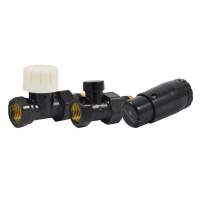 Комплект подключения прямой STANDARD MINI 1/2" (Ral 9005) с термоголовкой MINI DIAMANT М30х1,5