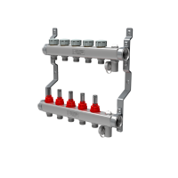 Коллектор нерж. в сборе с расходомерами 1" ВР-3/4" НР, 7 выходов