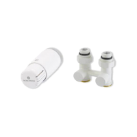 Комплект узла нижнего подкл прямой STANDARD 3/4" (белый) с термоголовкой М30х1,5, ниппеля 1/2"Х3/4"