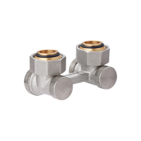 Узел нижнего подключения угловой, для двухтрубных систем вентильного типа 3/4"x3/4" (под конус)