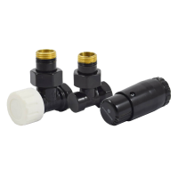 Комплект подключения угловой STANDARD MINI 1/2" (Ral 9005) с термоголовкой MINI DIAMANT М30х1,5