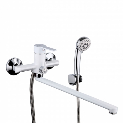 Смеситель для ванны и умывальника 35к F2241 FRAP див корп L-нос 35 см белый+хром