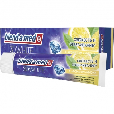 Зубная паста "BLEND-A-MED" 3 D White свежесть лимона 100мл