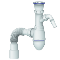 Сифон 1 1/2х40 А32ОV с носиком,с гофрой 40х40х50 UNICORN